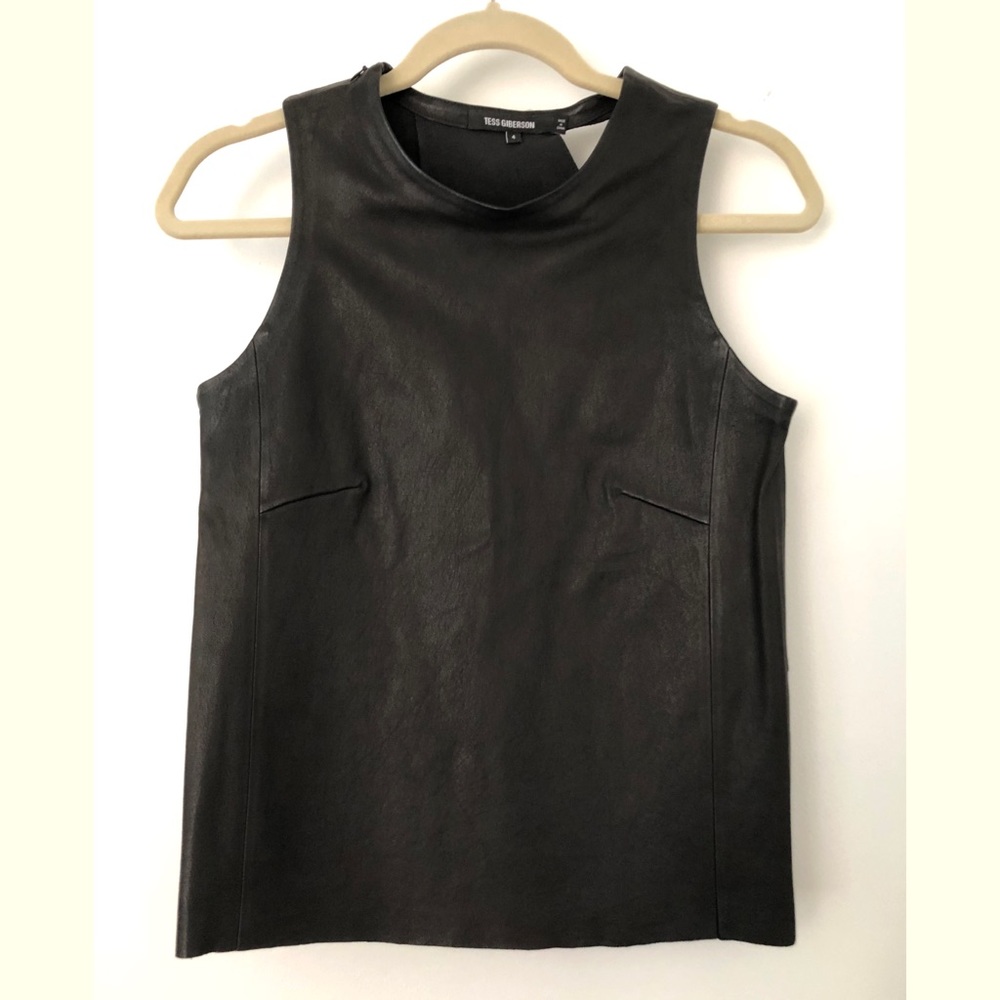 Tess Giberson black leather top